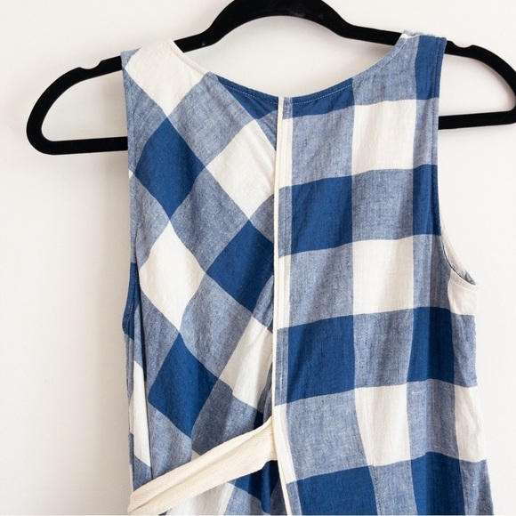Maeve Anthropologie Cotton and Linen Asymmetrical Belted Gingham Midi Dress - Picture 15 of 15